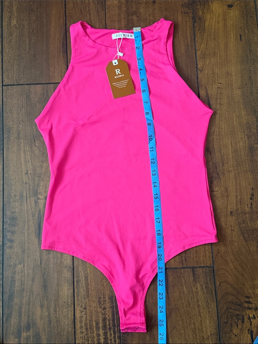 Reoria Bright Pink Womeo Sleeveless One-Piece Bodysuit - Picture 3 of 5